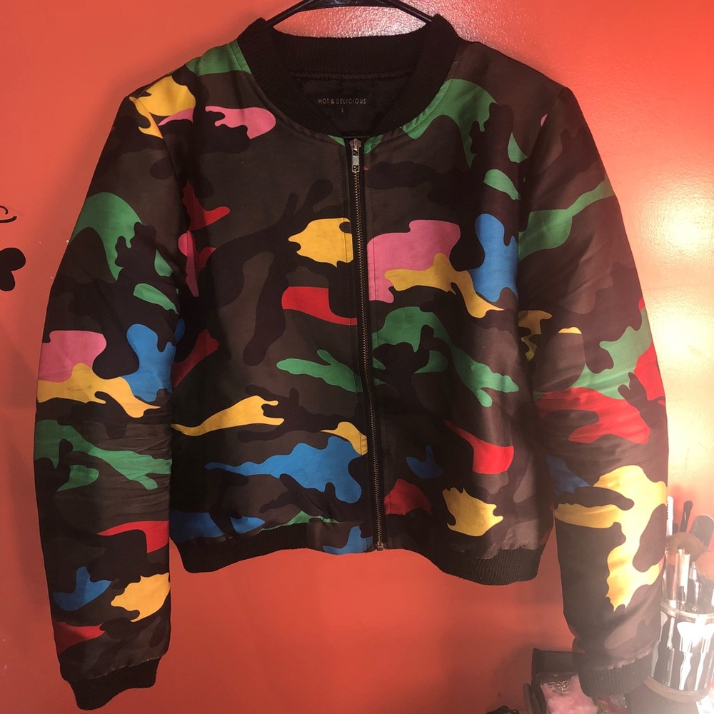 Limited Edition Rainbow Camo Bomber Jacket